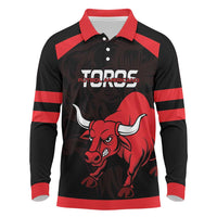 Toros Guatemala Rugby Custom Long Sleeve Polo Shirt Vamos Toros Vamos Toros - Wonder Print Shop