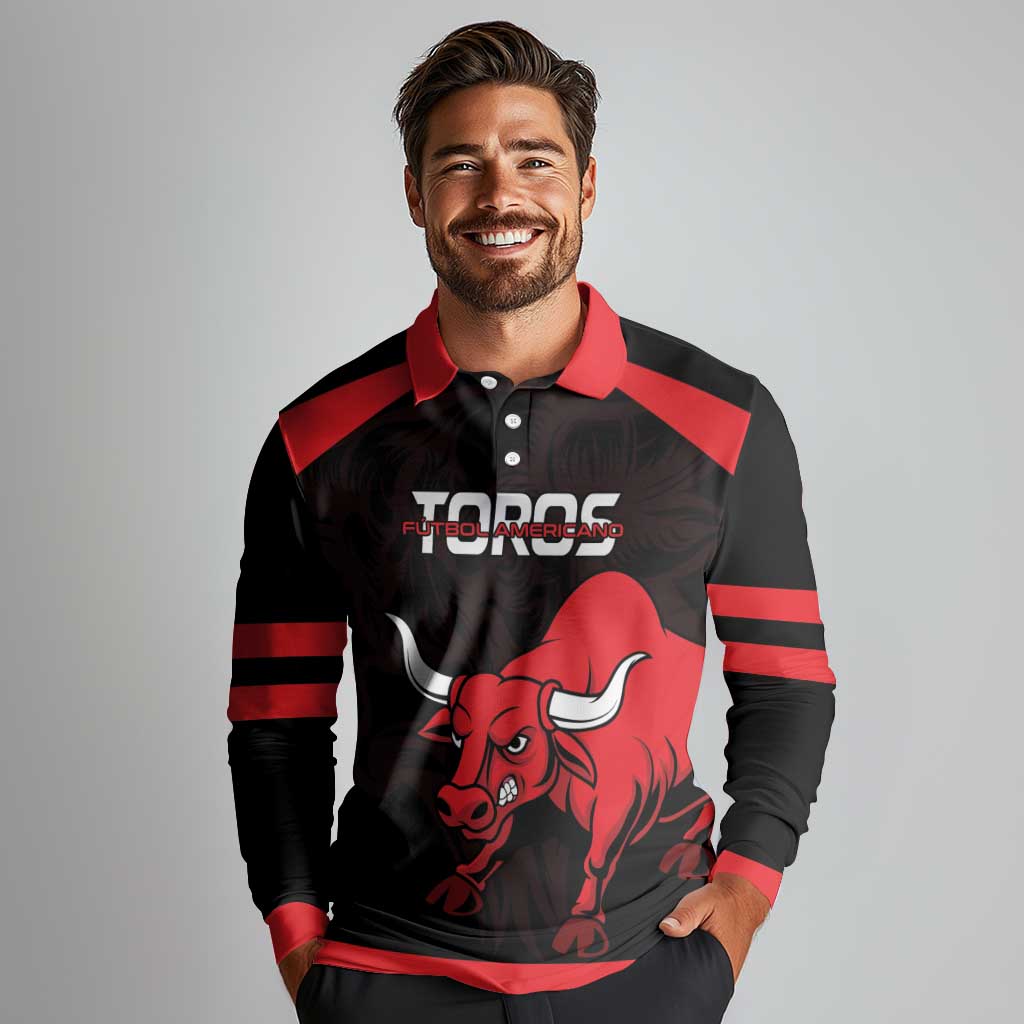 Toros Guatemala Rugby Custom Long Sleeve Polo Shirt Vamos Toros Vamos Toros - Wonder Print Shop