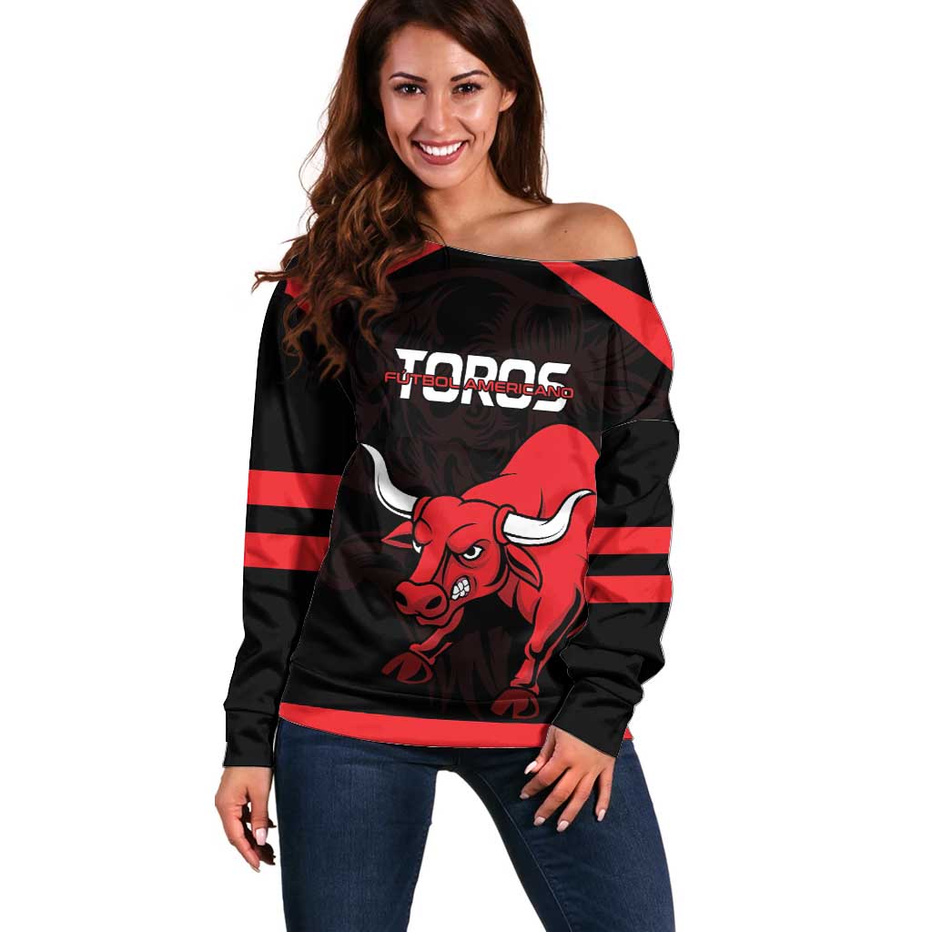 Toros Guatemala Rugby Custom Off Shoulder Sweater Vamos Toros Vamos Toros - Wonder Print Shop