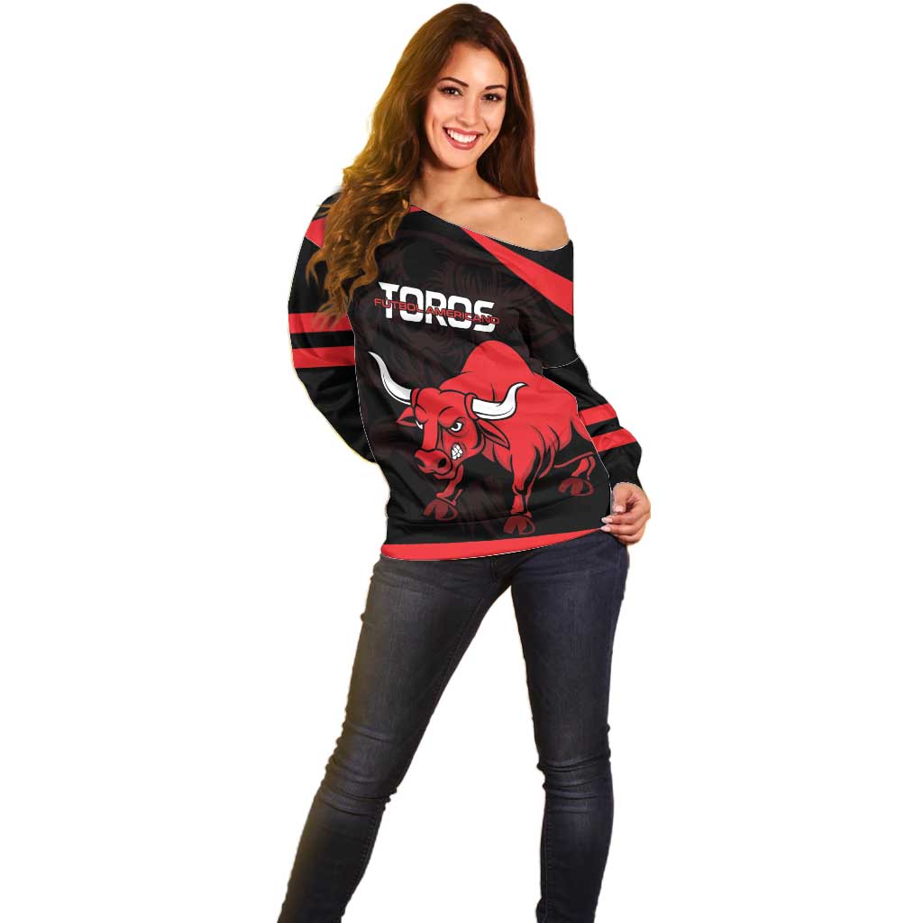 Toros Guatemala Rugby Custom Off Shoulder Sweater Vamos Toros Vamos Toros - Wonder Print Shop