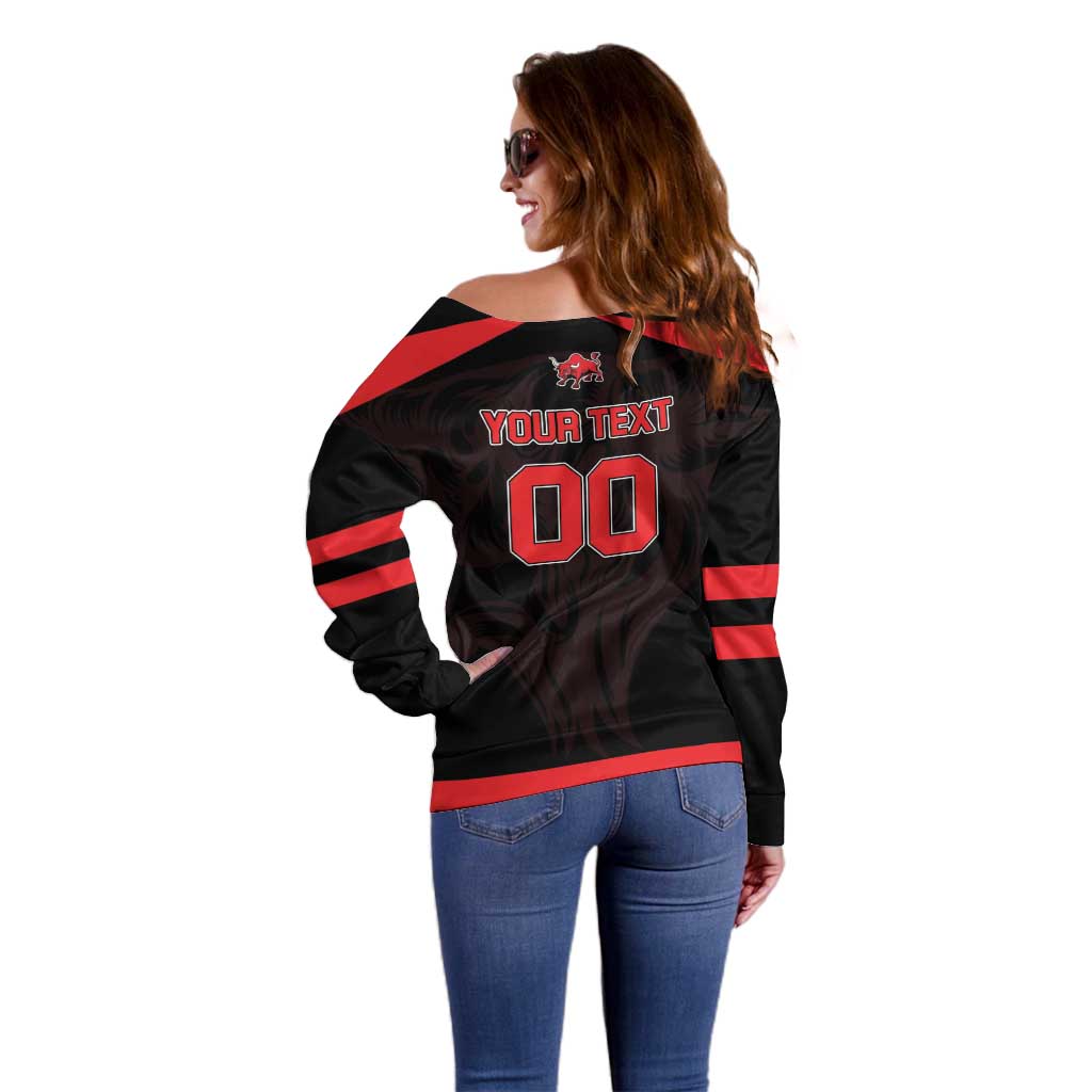 Toros Guatemala Rugby Custom Off Shoulder Sweater Vamos Toros Vamos Toros - Wonder Print Shop