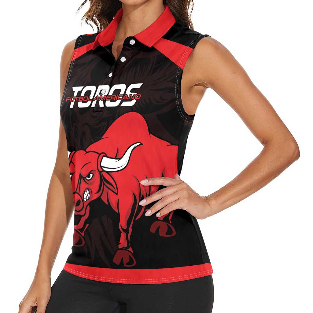 Toros Guatemala Rugby Custom Women Sleeveless Polo Shirt Vamos Toros Vamos Toros - Wonder Print Shop