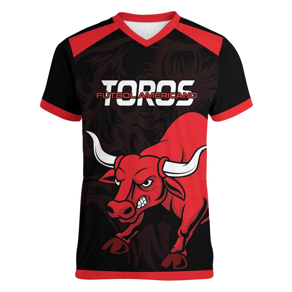 Toros Guatemala Rugby Custom Women V-Neck T-Shirt Vamos Toros Vamos Toros - Wonder Print Shop