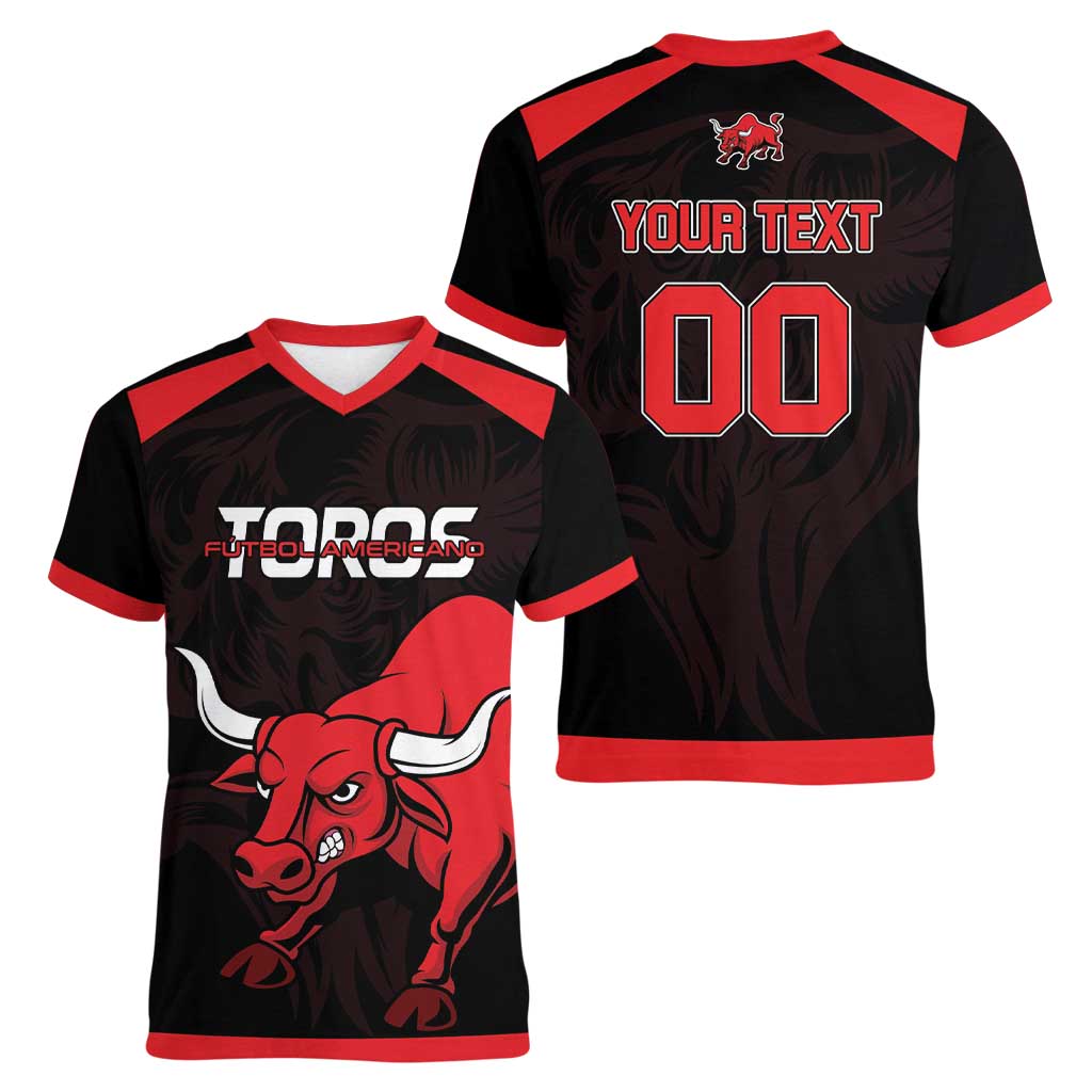 Toros Guatemala Rugby Custom Women V-Neck T-Shirt Vamos Toros Vamos Toros - Wonder Print Shop