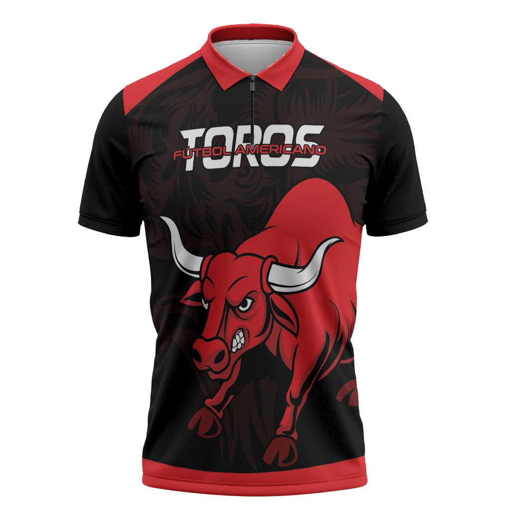 Toros Guatemala Rugby Custom Zipper Polo Shirt Vamos Toros Vamos Toros - Wonder Print Shop