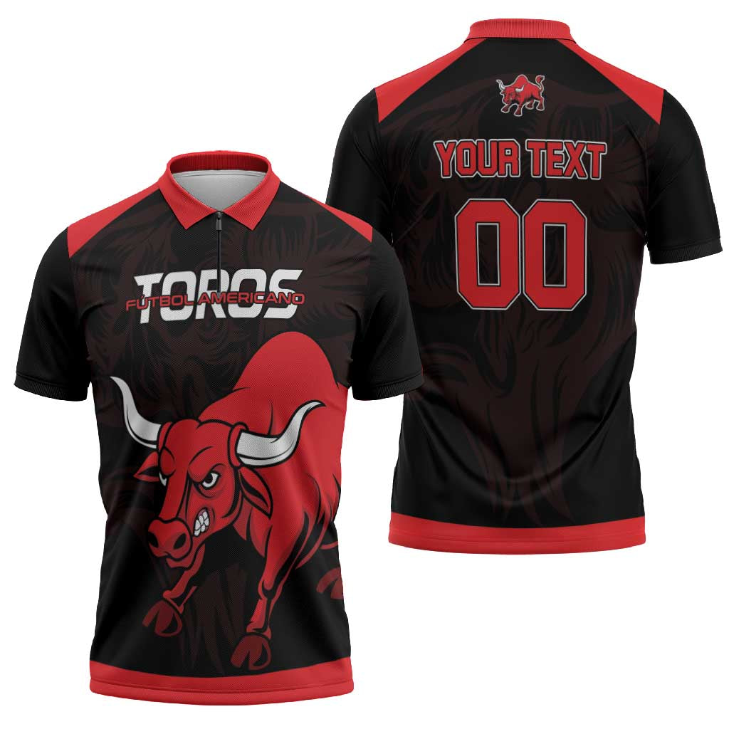 Toros Guatemala Rugby Custom Zipper Polo Shirt Vamos Toros Vamos Toros - Wonder Print Shop
