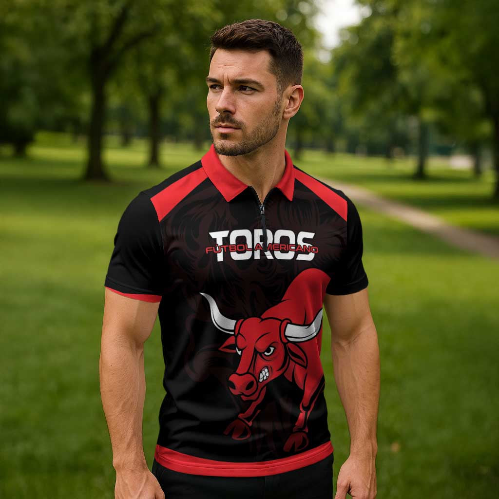 Toros Guatemala Rugby Custom Zipper Polo Shirt Vamos Toros Vamos Toros - Wonder Print Shop