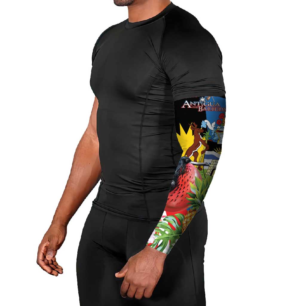 Antigua and Barbuda Magnificent Frigatebird Arm Sleeves Tropical Vibe - Wonder Print Shop
