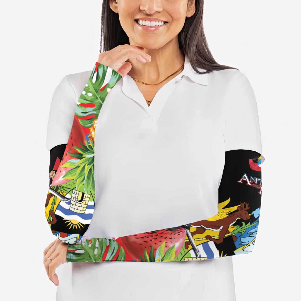Antigua and Barbuda Magnificent Frigatebird Arm Sleeves Tropical Vibe - Wonder Print Shop