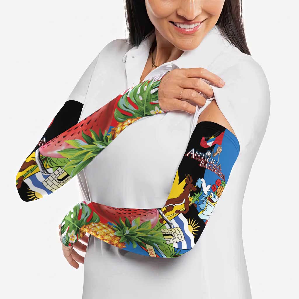Antigua and Barbuda Magnificent Frigatebird Arm Sleeves Tropical Vibe - Wonder Print Shop