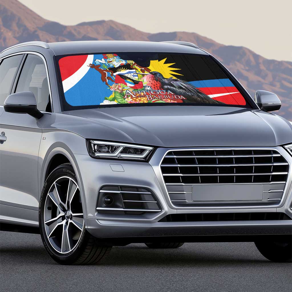 Antigua and Barbuda Magnificent Frigatebird Auto Sun Shade Tropical Vibe - Wonder Print Shop