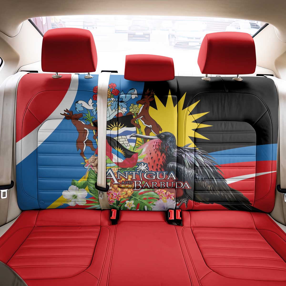Antigua and Barbuda Magnificent Frigatebird Back Car Seat Cover Tropical Vibe - Wonder Print Shop