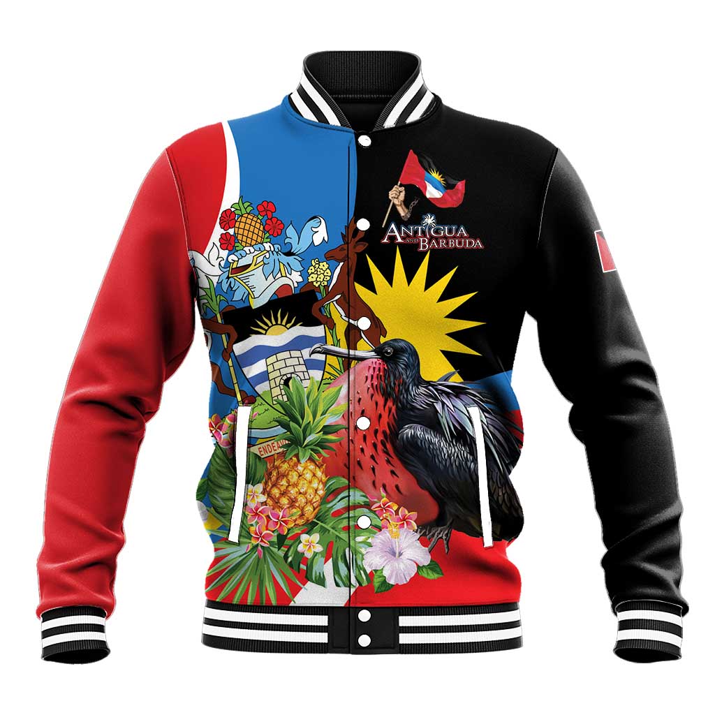 Antigua and Barbuda Magnificent Frigatebird Baseball Jacket Tropical Vibe - Wonder Print Shop