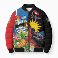 Antigua and Barbuda Magnificent Frigatebird Bomber Puffer Jacket Tropical Vibe - Wonder Print Shop
