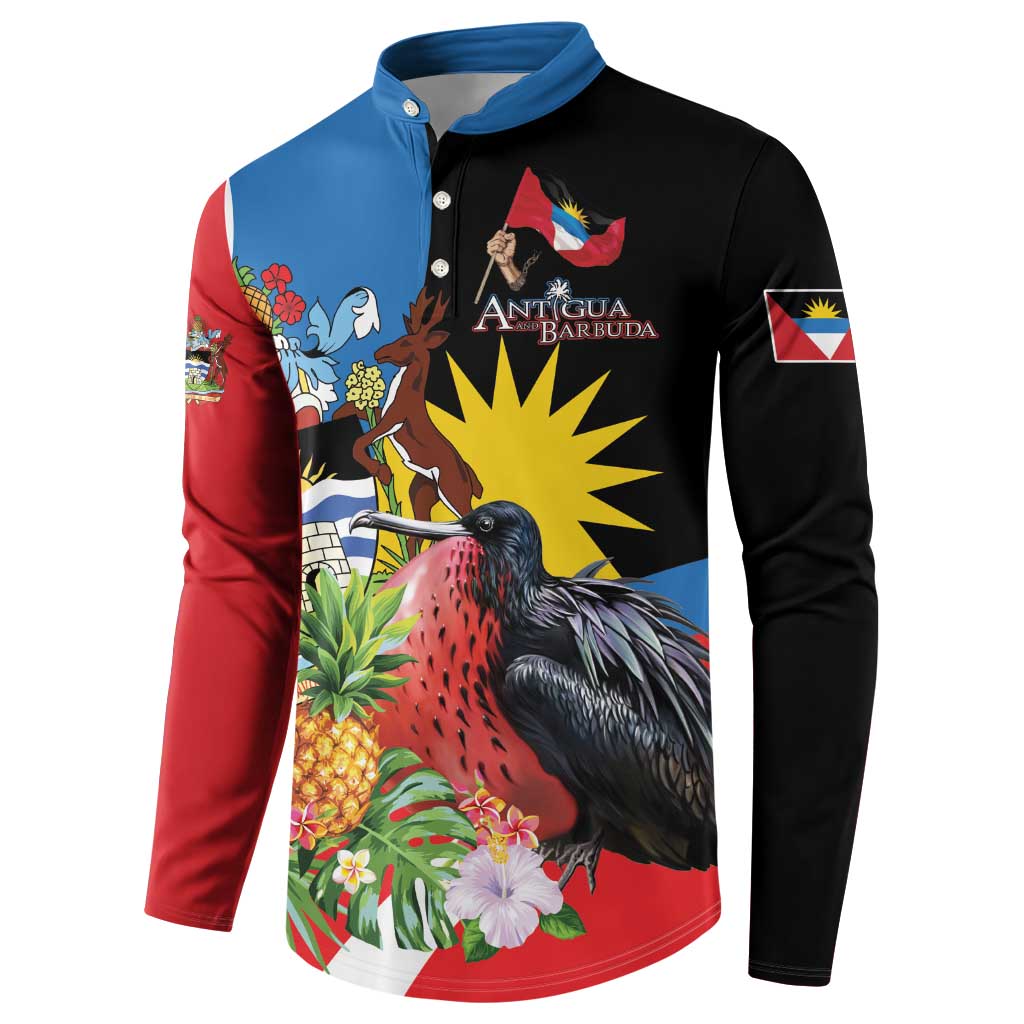 Antigua and Barbuda Magnificent Frigatebird Button Sweatshirt Tropical Vibe - Wonder Print Shop