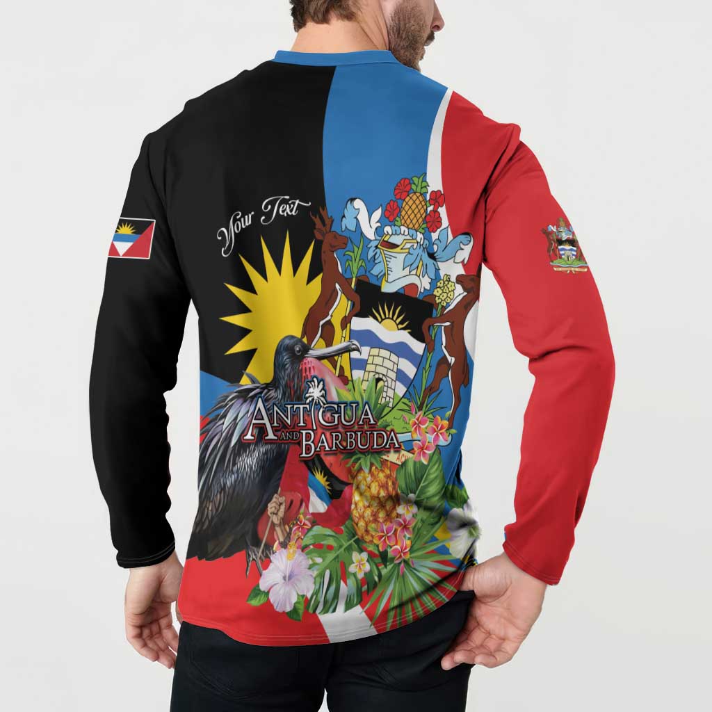 Antigua and Barbuda Magnificent Frigatebird Button Sweatshirt Tropical Vibe - Wonder Print Shop