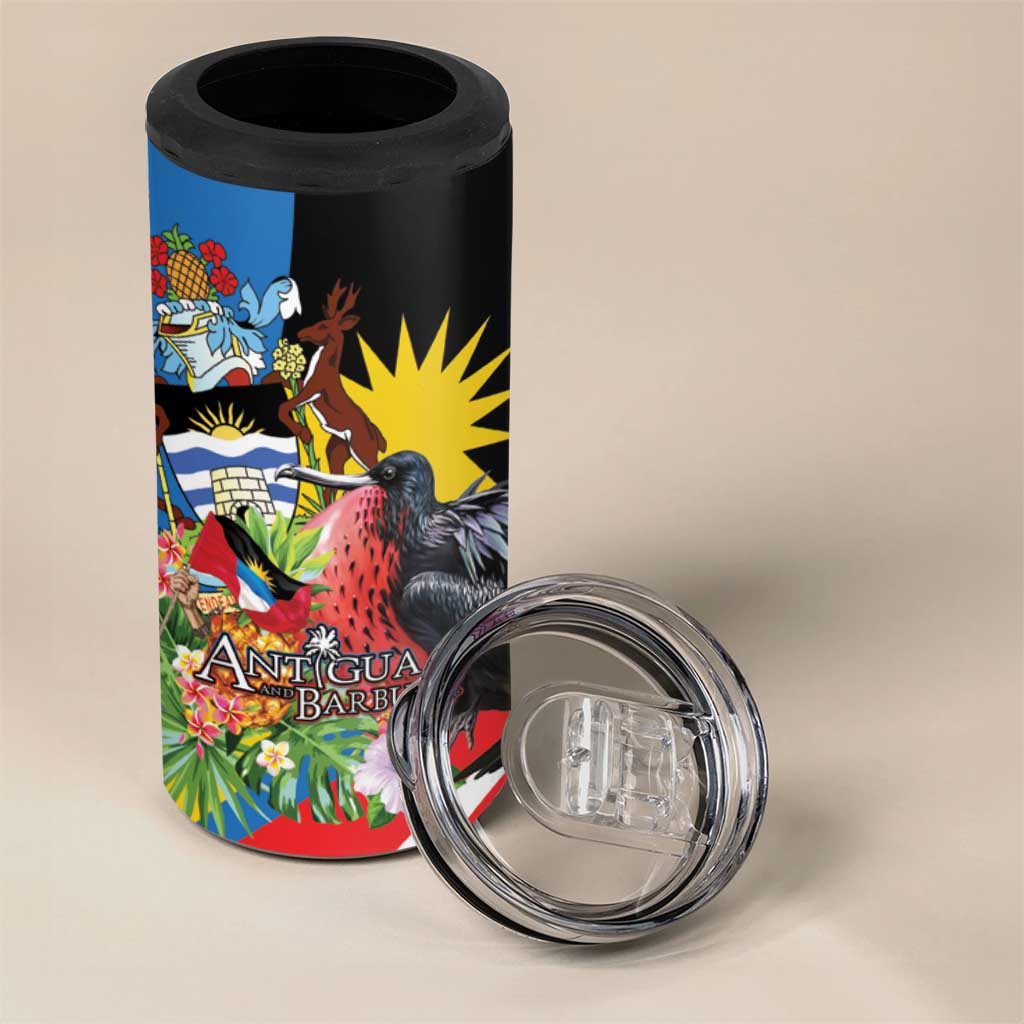 Antigua and Barbuda Magnificent Frigatebird 4 in 1 Can Cooler Tumbler Tropical Vibe - Wonder Print Shop