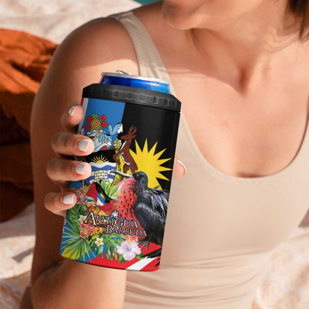 Antigua and Barbuda Magnificent Frigatebird 4 in 1 Can Cooler Tumbler Tropical Vibe - Wonder Print Shop