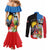 Antigua and Barbuda Magnificent Frigatebird Couples Matching Mermaid Dress and Long Sleeve Button Shirt Tropical Vibe - Wonder Print Shop