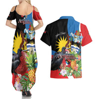 Antigua and Barbuda Magnificent Frigatebird Couples Matching Summer Maxi Dress and Hawaiian Shirt Tropical Vibe - Wonder Print Shop