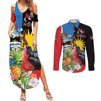 Antigua and Barbuda Magnificent Frigatebird Couples Matching Summer Maxi Dress and Long Sleeve Button Shirt Tropical Vibe - Wonder Print Shop