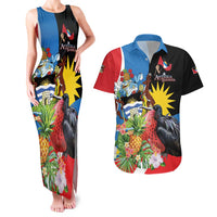 Antigua and Barbuda Magnificent Frigatebird Couples Matching Tank Maxi Dress and Hawaiian Shirt Tropical Vibe - Wonder Print Shop