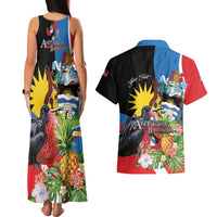 Antigua and Barbuda Magnificent Frigatebird Couples Matching Tank Maxi Dress and Hawaiian Shirt Tropical Vibe - Wonder Print Shop