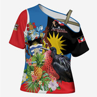 Antigua and Barbuda Magnificent Frigatebird Cross Shoulder Shirt Tropical Vibe - Wonder Print Shop