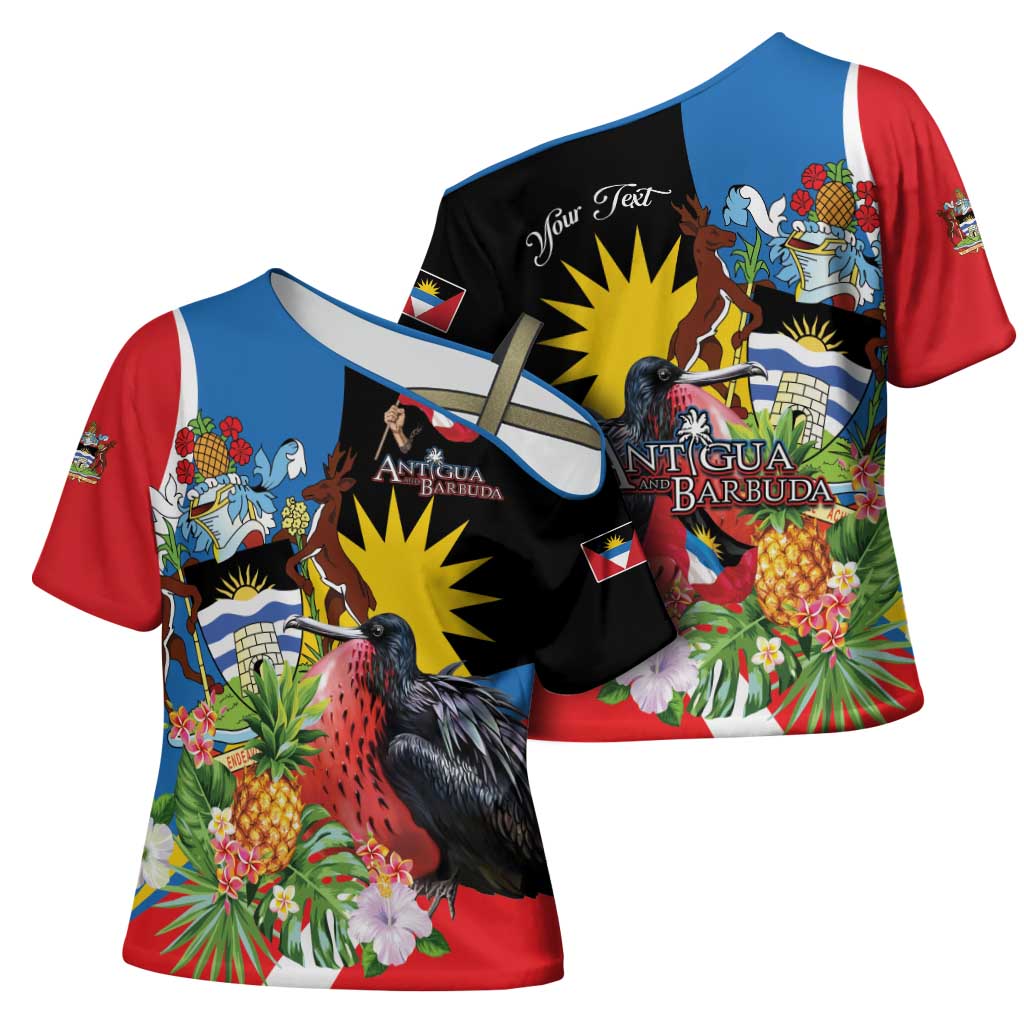 Antigua and Barbuda Magnificent Frigatebird Cross Shoulder Shirt Tropical Vibe - Wonder Print Shop