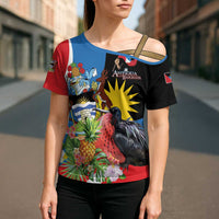 Antigua and Barbuda Magnificent Frigatebird Cross Shoulder Shirt Tropical Vibe - Wonder Print Shop