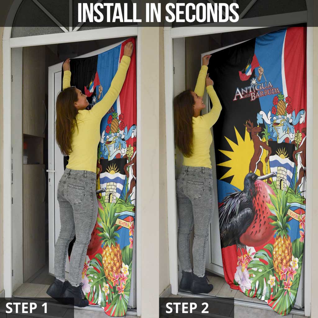 Antigua and Barbuda Magnificent Frigatebird Door Cover Tropical Vibe - Wonder Print Shop