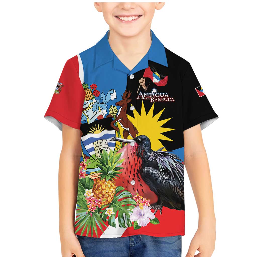 Antigua and Barbuda Magnificent Frigatebird Family Matching Mermaid Dress and Hawaiian Shirt Tropical Vibe - Wonder Print Shop