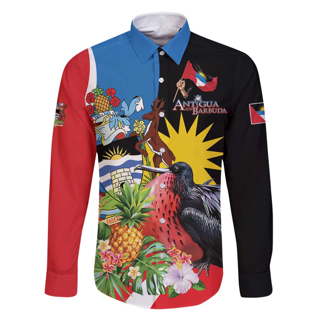 Antigua and Barbuda Magnificent Frigatebird Family Matching Off Shoulder Short Dress and Hawaiian Shirt Tropical Vibe - Wonder Print Shop