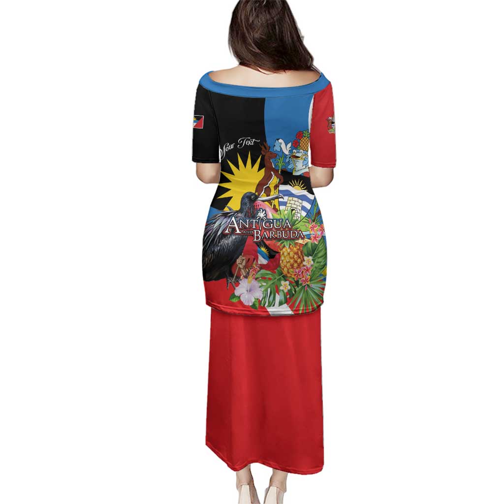 Antigua and Barbuda Magnificent Frigatebird Family Matching Puletasi and Hawaiian Shirt Tropical Vibe - Wonder Print Shop