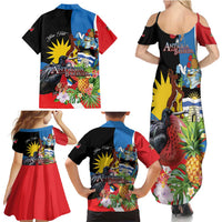 Antigua and Barbuda Magnificent Frigatebird Family Matching Summer Maxi Dress and Hawaiian Shirt Tropical Vibe - Wonder Print Shop