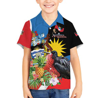 Antigua and Barbuda Magnificent Frigatebird Family Matching Summer Maxi Dress and Hawaiian Shirt Tropical Vibe - Wonder Print Shop