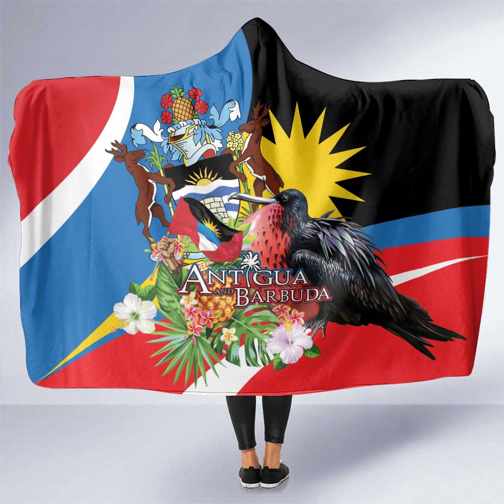 Antigua and Barbuda Magnificent Frigatebird Hooded Blanket Tropical Vibe - Wonder Print Shop