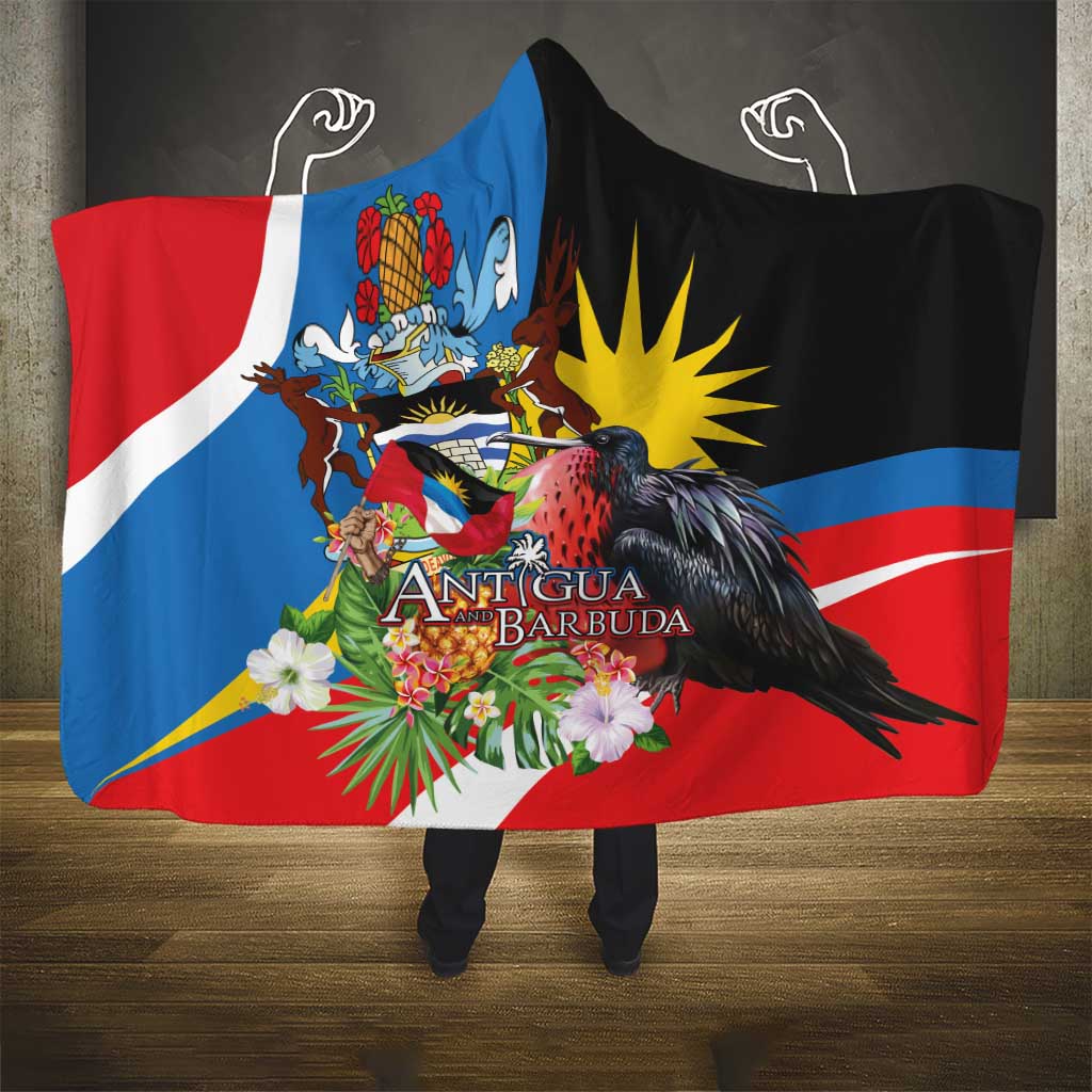 Antigua and Barbuda Magnificent Frigatebird Hooded Blanket Tropical Vibe - Wonder Print Shop