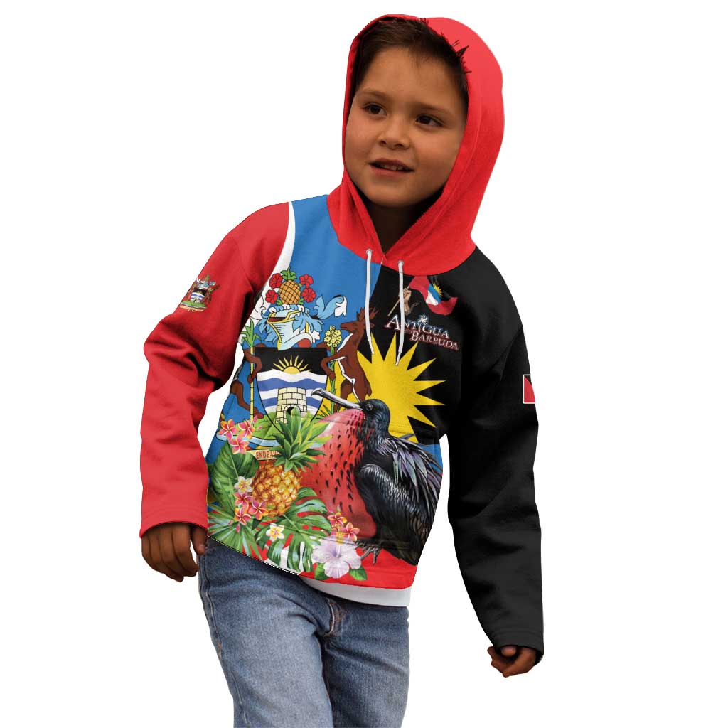 Antigua and Barbuda Magnificent Frigatebird Kid Hoodie Tropical Vibe - Wonder Print Shop