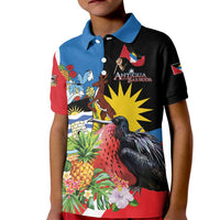 Antigua and Barbuda Magnificent Frigatebird Kid Polo Shirt Tropical Vibe - Wonder Print Shop