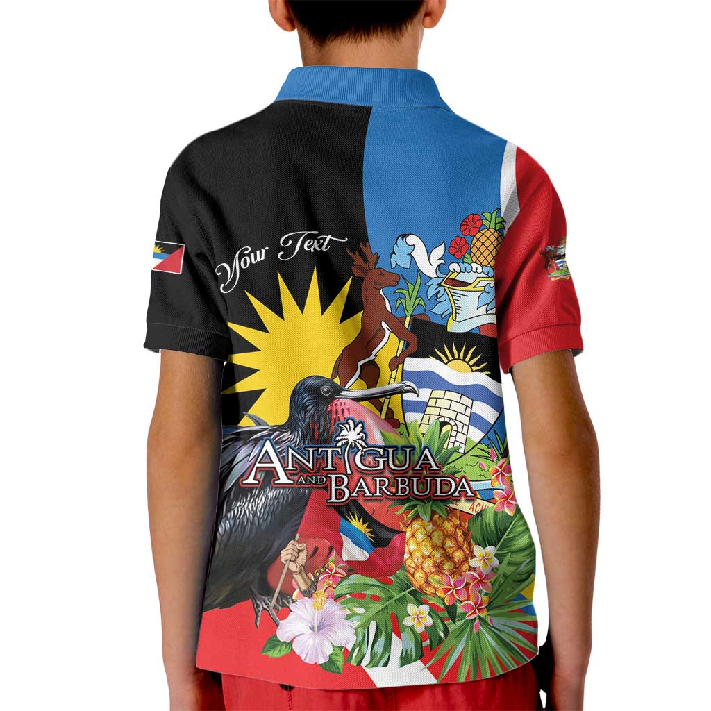 Antigua and Barbuda Magnificent Frigatebird Kid Polo Shirt Tropical Vibe - Wonder Print Shop
