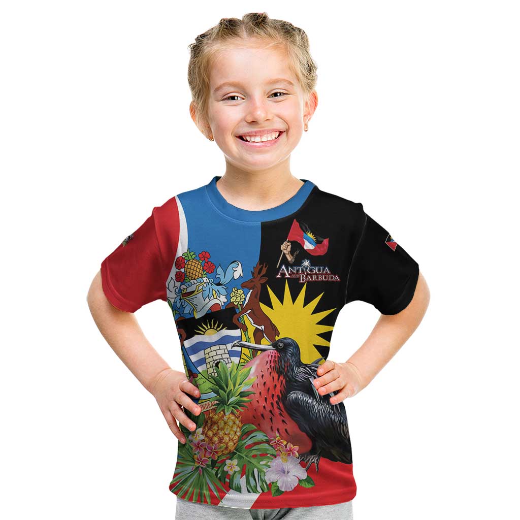 Antigua and Barbuda Magnificent Frigatebird Kid T Shirt Tropical Vibe - Wonder Print Shop