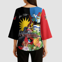 Antigua and Barbuda Magnificent Frigatebird Kimono Sleeve Blouse Tropical Vibe - Wonder Print Shop