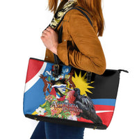 Antigua and Barbuda Magnificent Frigatebird Leather Tote Bag Tropical Vibe - Wonder Print Shop