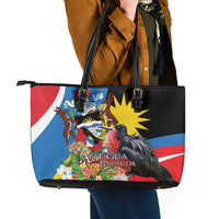 Antigua and Barbuda Magnificent Frigatebird Leather Tote Bag Tropical Vibe - Wonder Print Shop