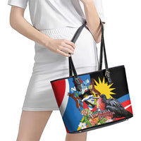 Antigua and Barbuda Magnificent Frigatebird Leather Tote Bag Tropical Vibe - Wonder Print Shop