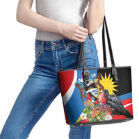 Antigua and Barbuda Magnificent Frigatebird Leather Tote Bag Tropical Vibe - Wonder Print Shop
