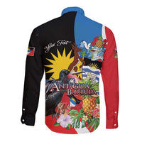 Antigua and Barbuda Magnificent Frigatebird Long Sleeve Button Shirt Tropical Vibe - Wonder Print Shop