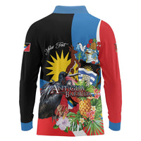Antigua and Barbuda Magnificent Frigatebird Long Sleeve Polo Shirt Tropical Vibe - Wonder Print Shop