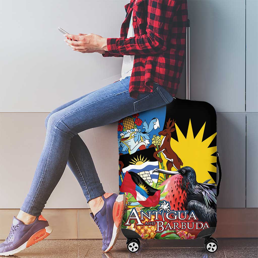 Antigua and Barbuda Magnificent Frigatebird Luggage Cover Tropical Vibe - Wonder Print Shop